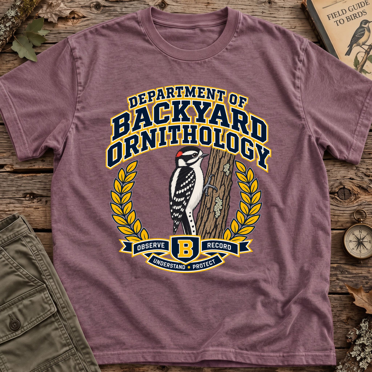 Varsity Downy Woodpecker T-Shirt