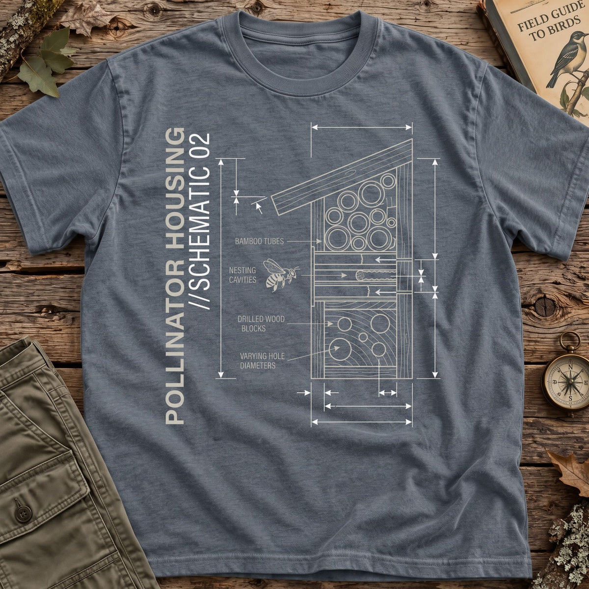 Pollinator Housing Schematic T-Shirt