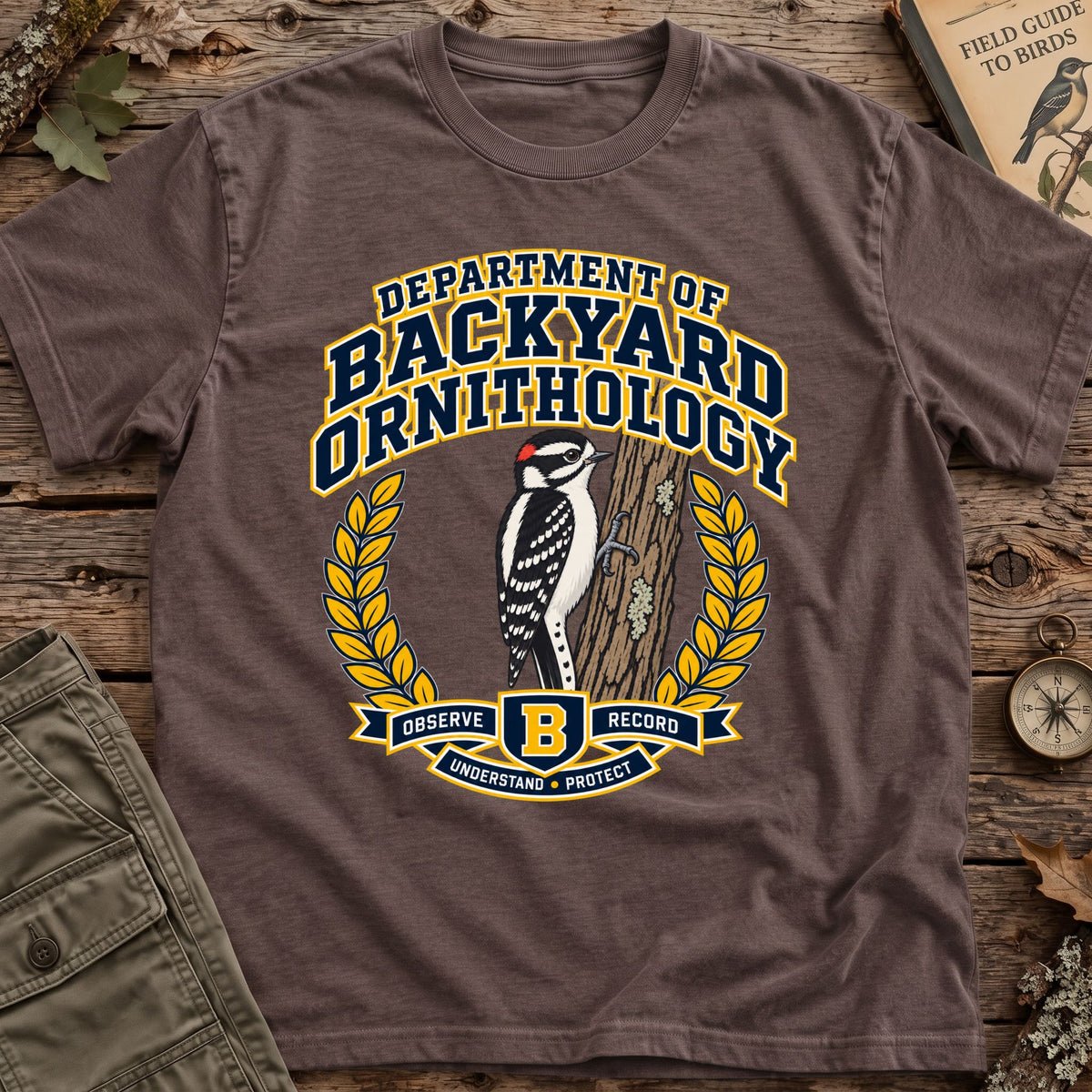 Varsity Downy Woodpecker T-Shirt