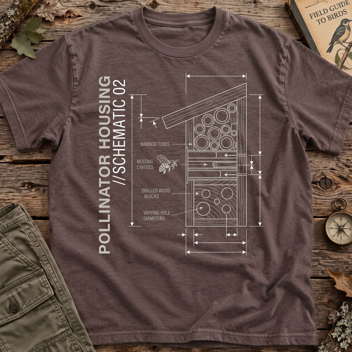 Pollinator Housing Schematic T-Shirt