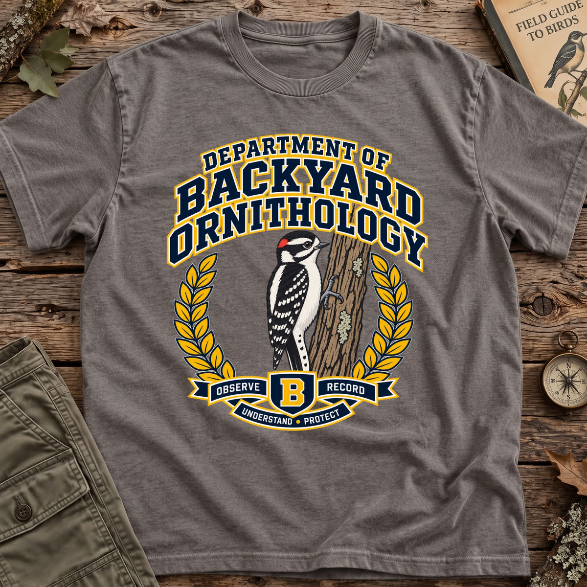 Varsity Downy Woodpecker T-Shirt
