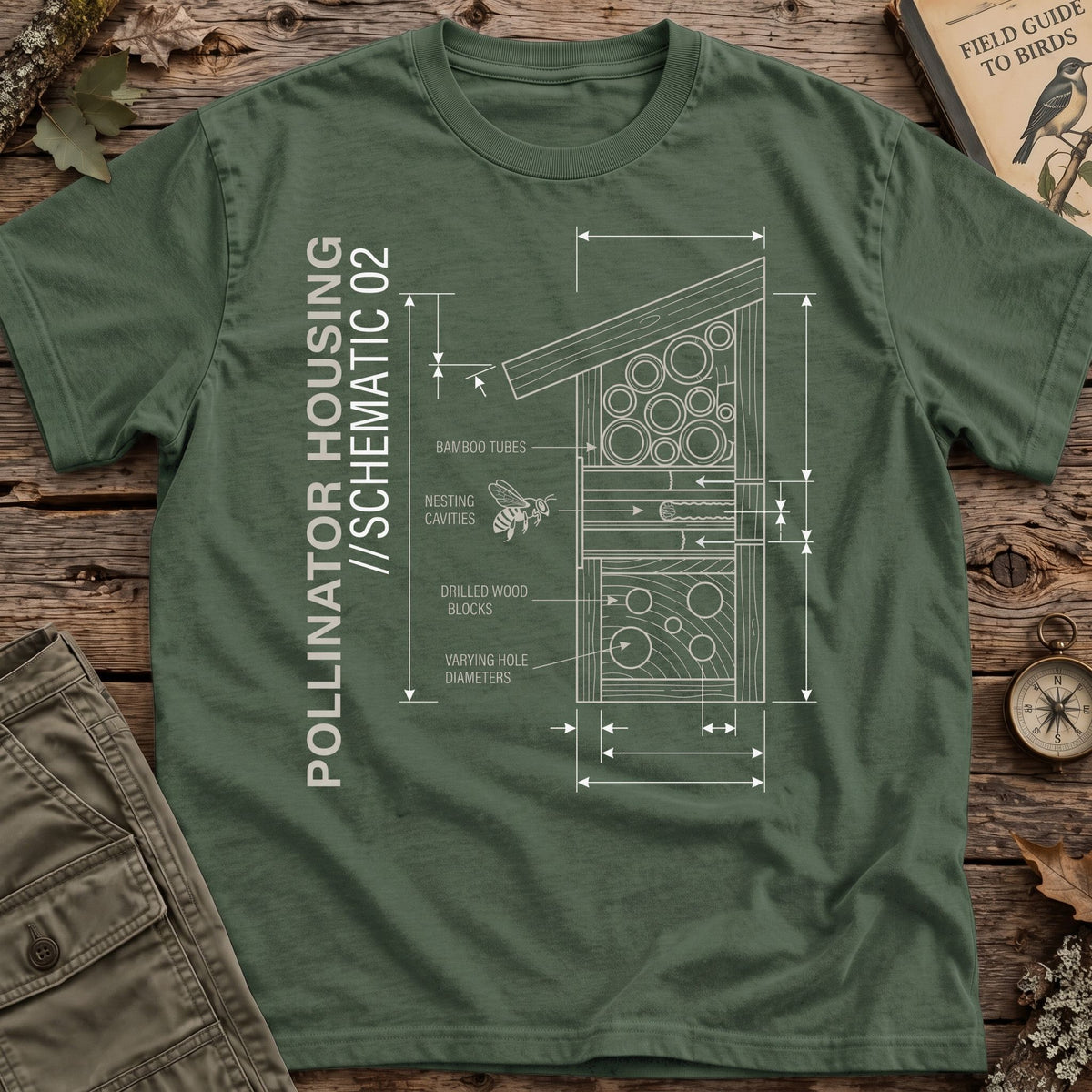 Pollinator Housing Schematic T-Shirt