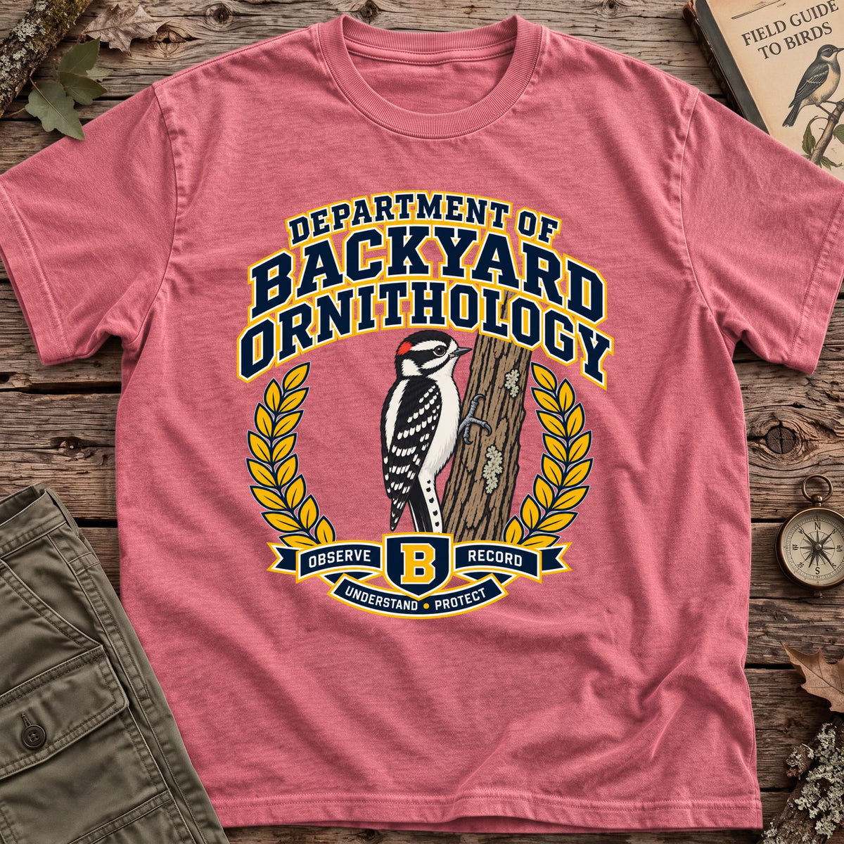 Varsity Downy Woodpecker T-Shirt